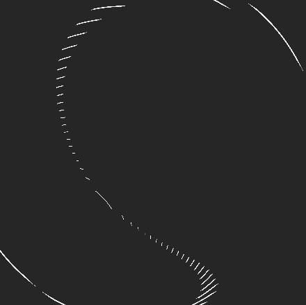 Procedural art showing shimmering sphere