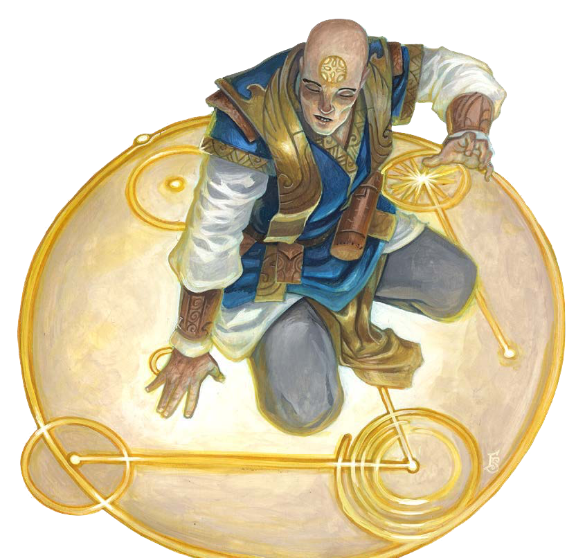 Wizard crafting a rune