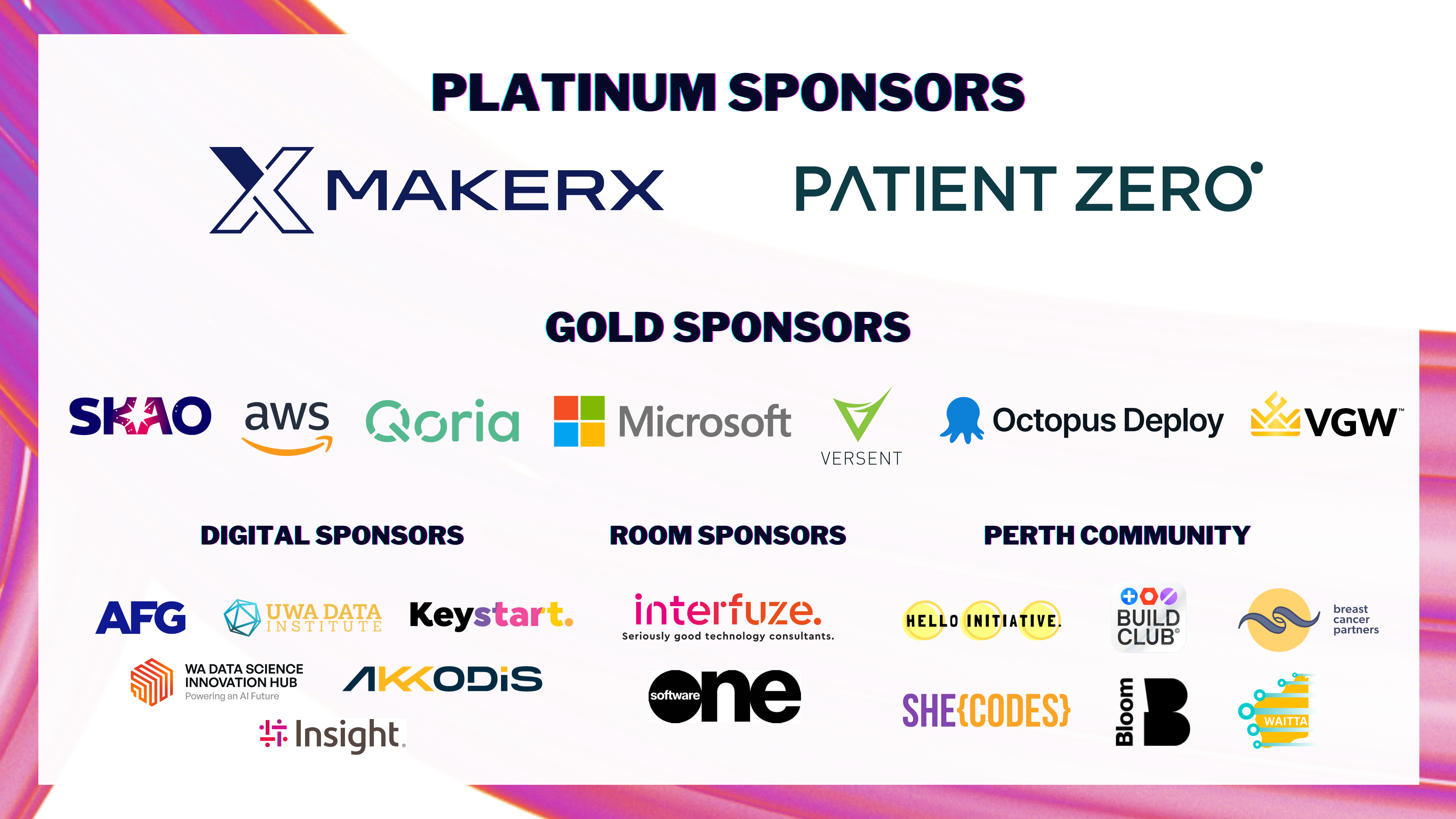 Sponsors of DDD Perth 2025